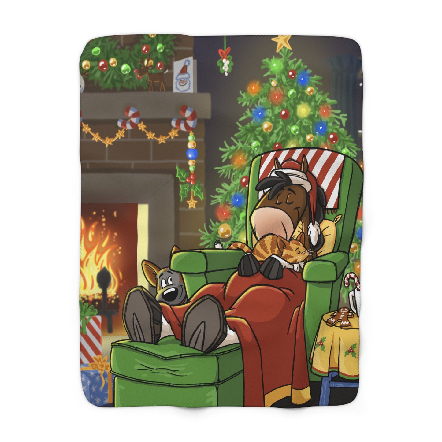 Night before Horsemas Sherpa Fleece Blanket