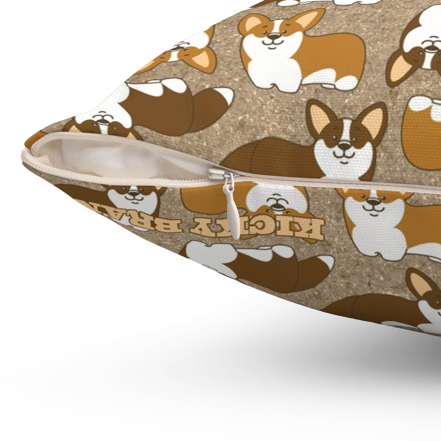 Corgi Crazy Throw Pillow - Nutmeg