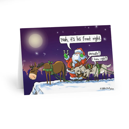 Santa Needs the Farrier Comic Greeting Cards (5 Pack)