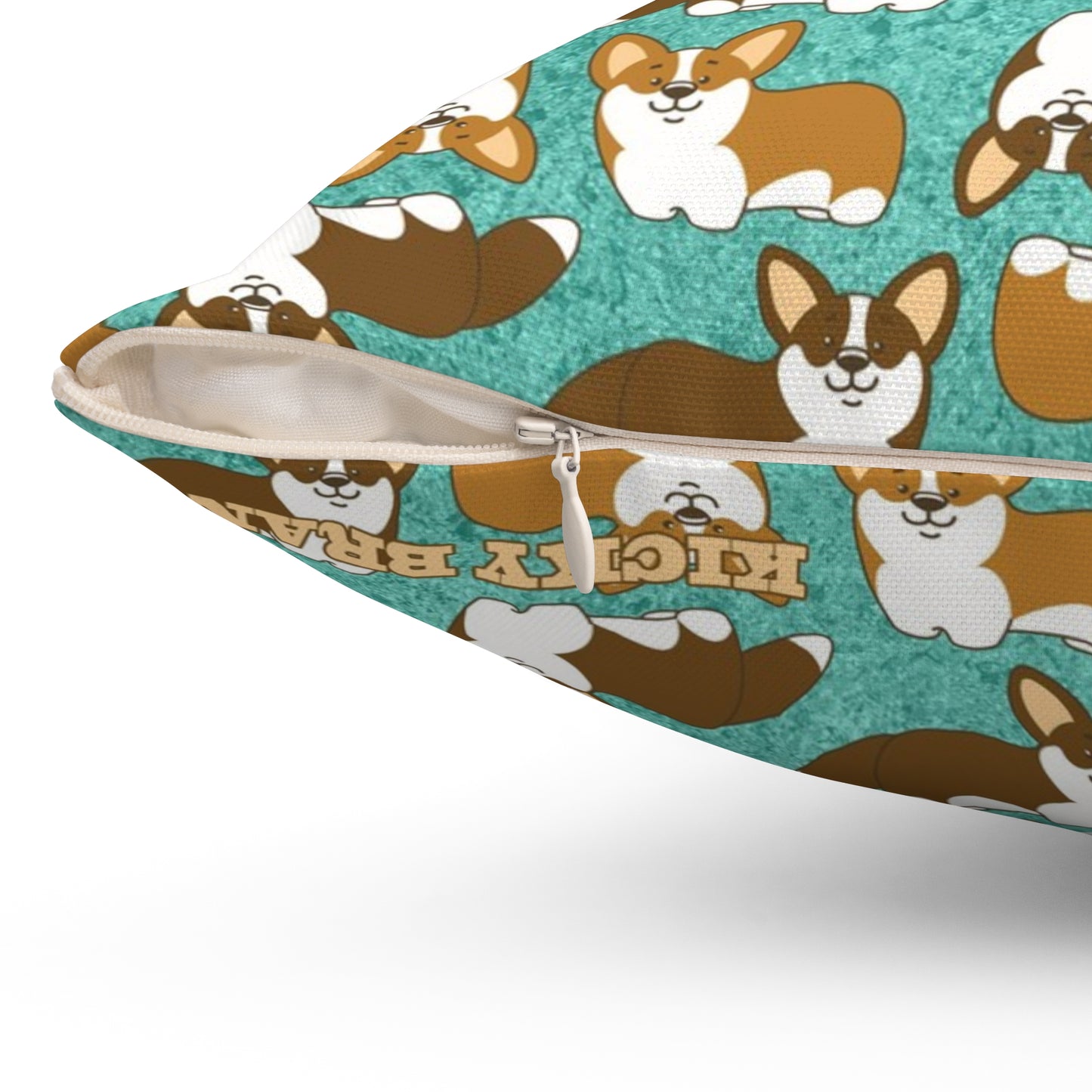 Corgi Crazy Throw Pillow - Patina