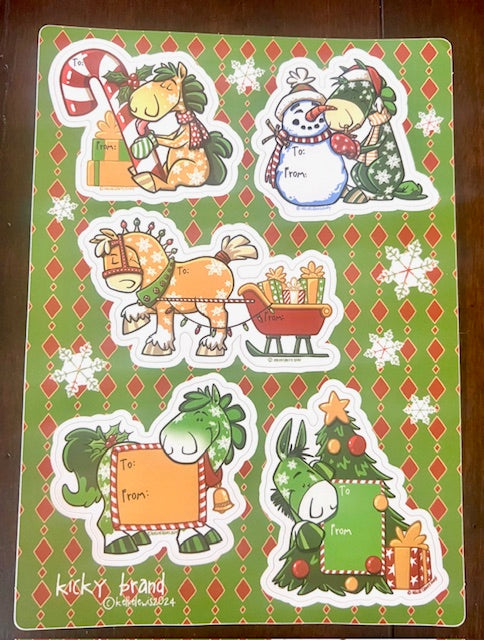 Christmas Gift Tag Sticker Sheet (per sheet)