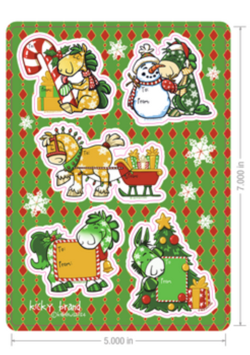 Christmas Gift Tag Sticker Sheet (per sheet)