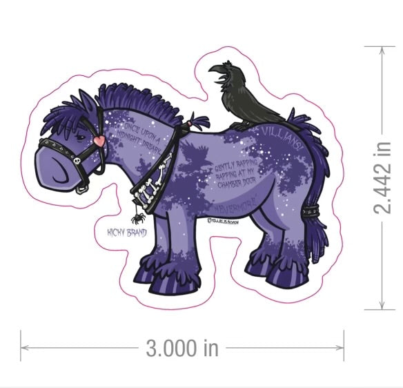 Edgar Allan Pony Sticker