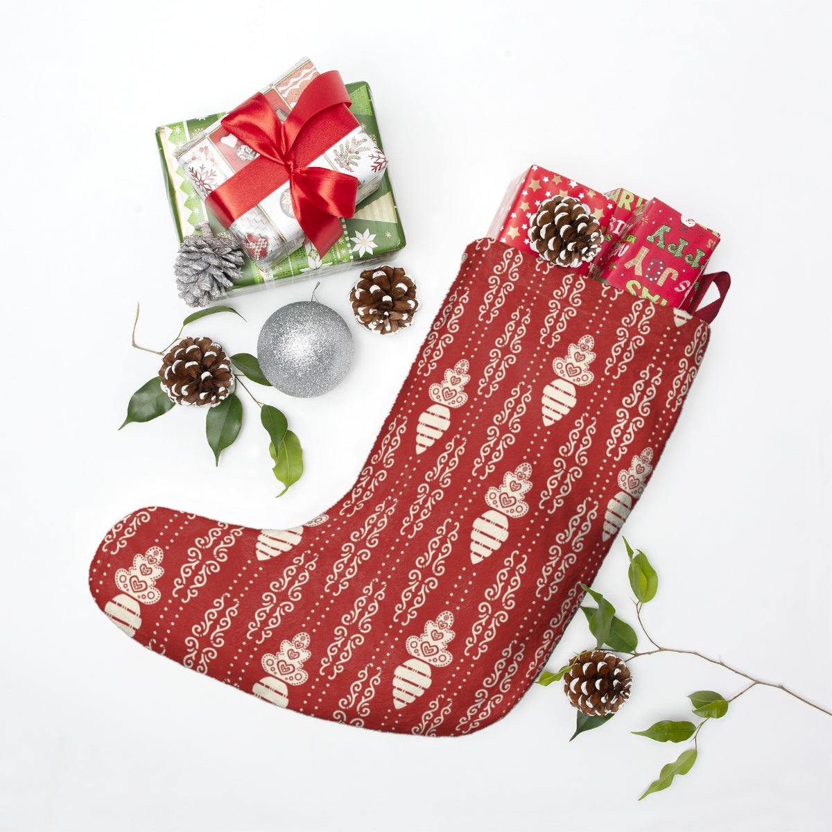 White Carrot Christmas Stocking