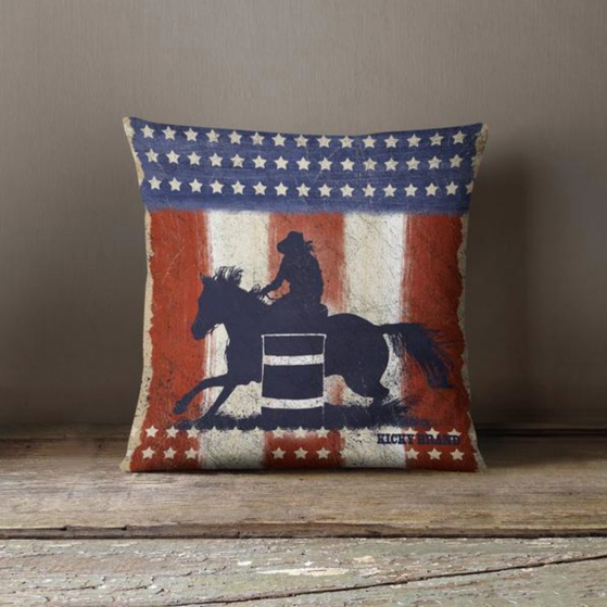 Red, White, & Barrels Throw Pillow